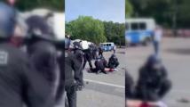 الشرطة الألمانية تعتدي بوحشية وتفرق المتظاهرين السلميين الداعمين لغزة