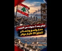 فيديو: لبنان بعد 3 سنوات من الحرب.. دمار واسع وخسائر تتجاوز 20 مليار دولار